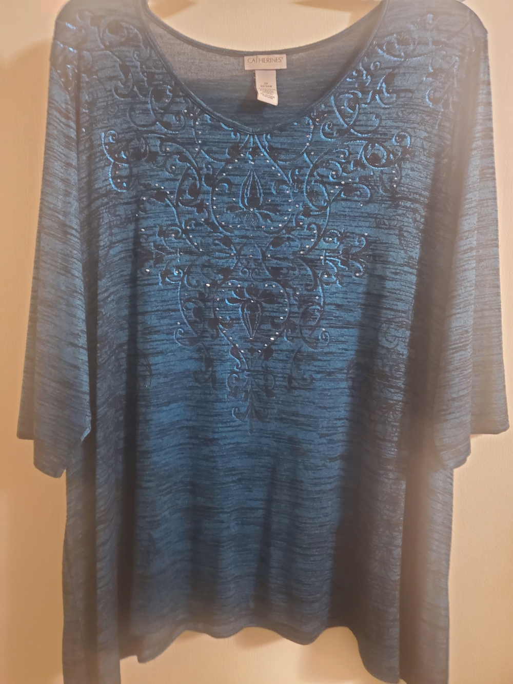 Catherines Teal Blue Embellished Tunic